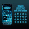 300+ Blue Neon App Icons Pack For iPhone/iOS