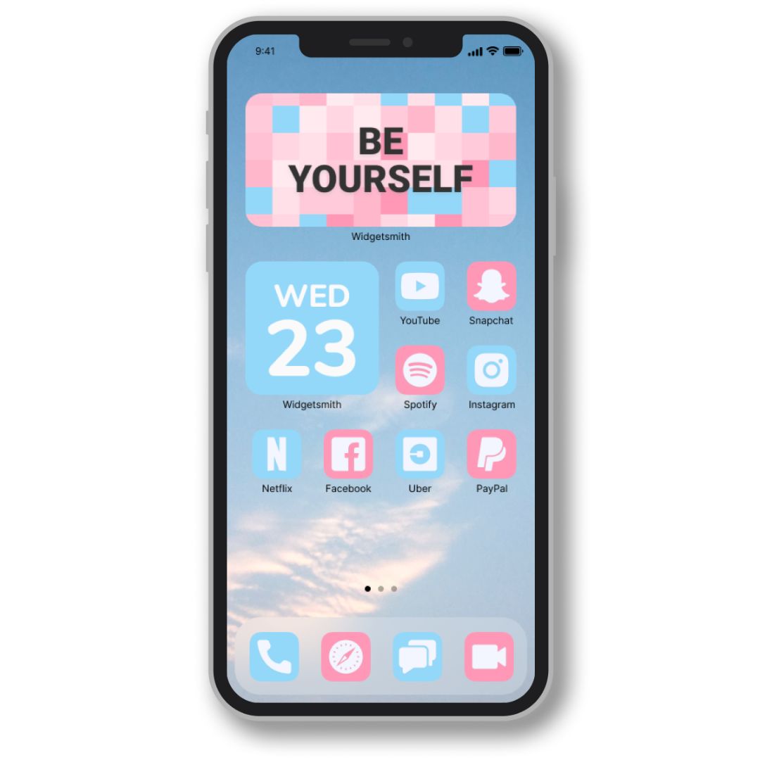 600+ Pink & Light Blue App Icons Pack For iPhone/iOS