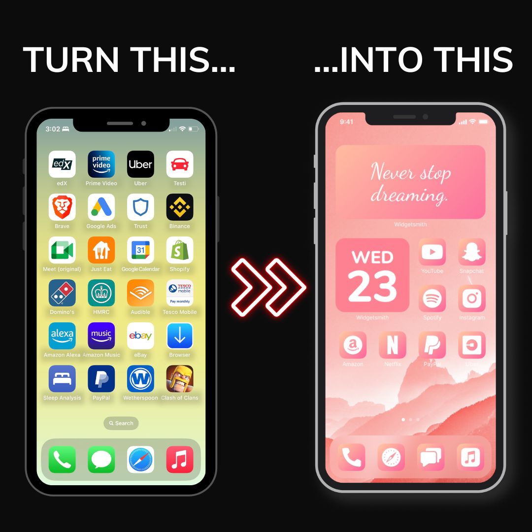 300+ Pink Gradient App Icons Pack For iPhone/iOS