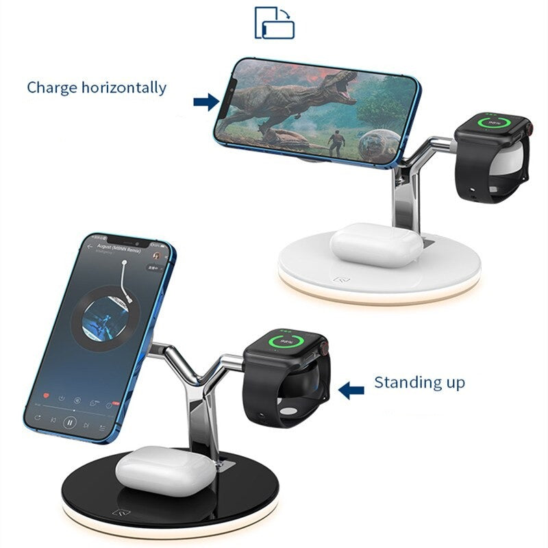 GlowStation™ Mark II - 3-in-1 MagSafe Wireless Charging Stand With Ambient LED Lighting