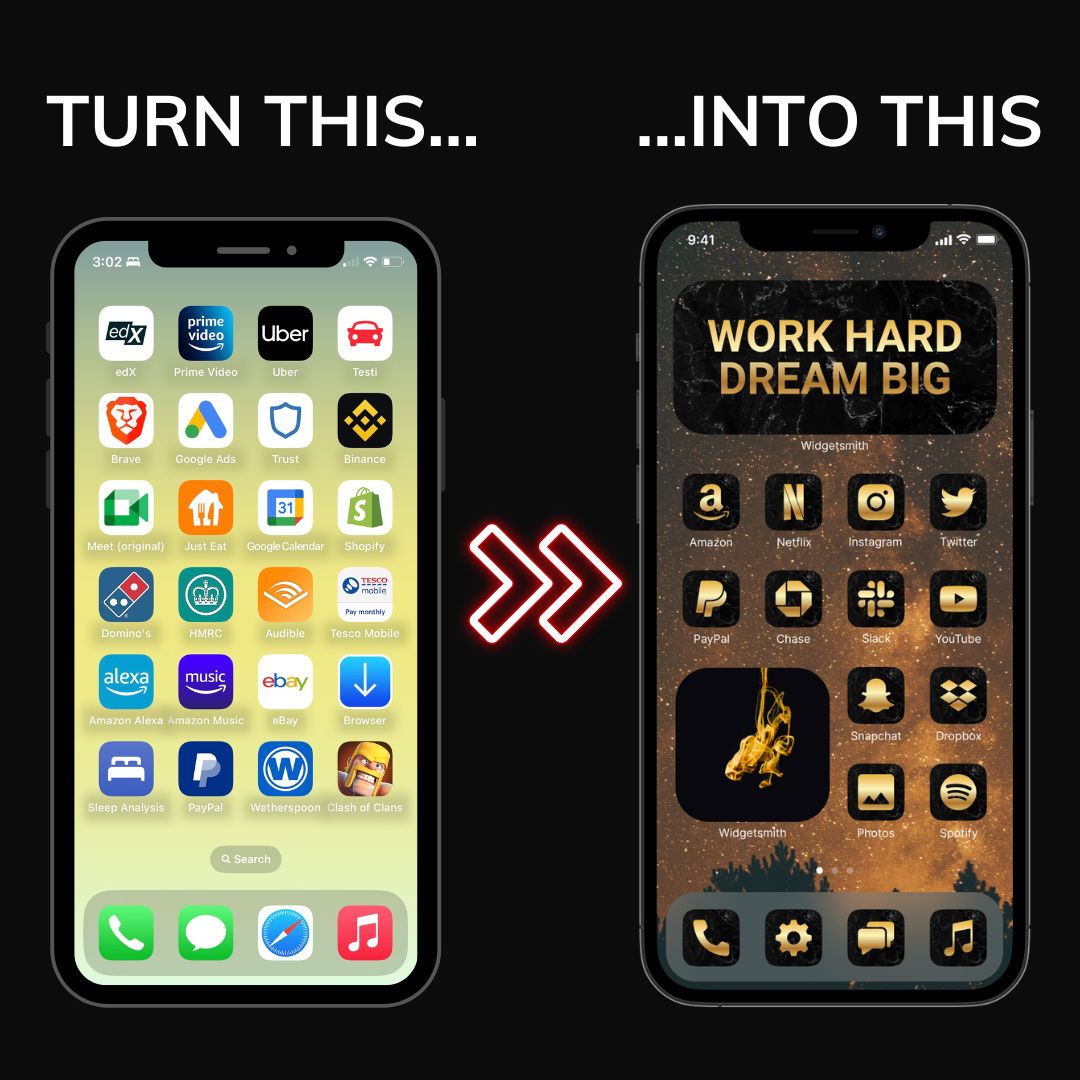 300+ Gold & Black Marble App Icons Pack For iPhone/iOS