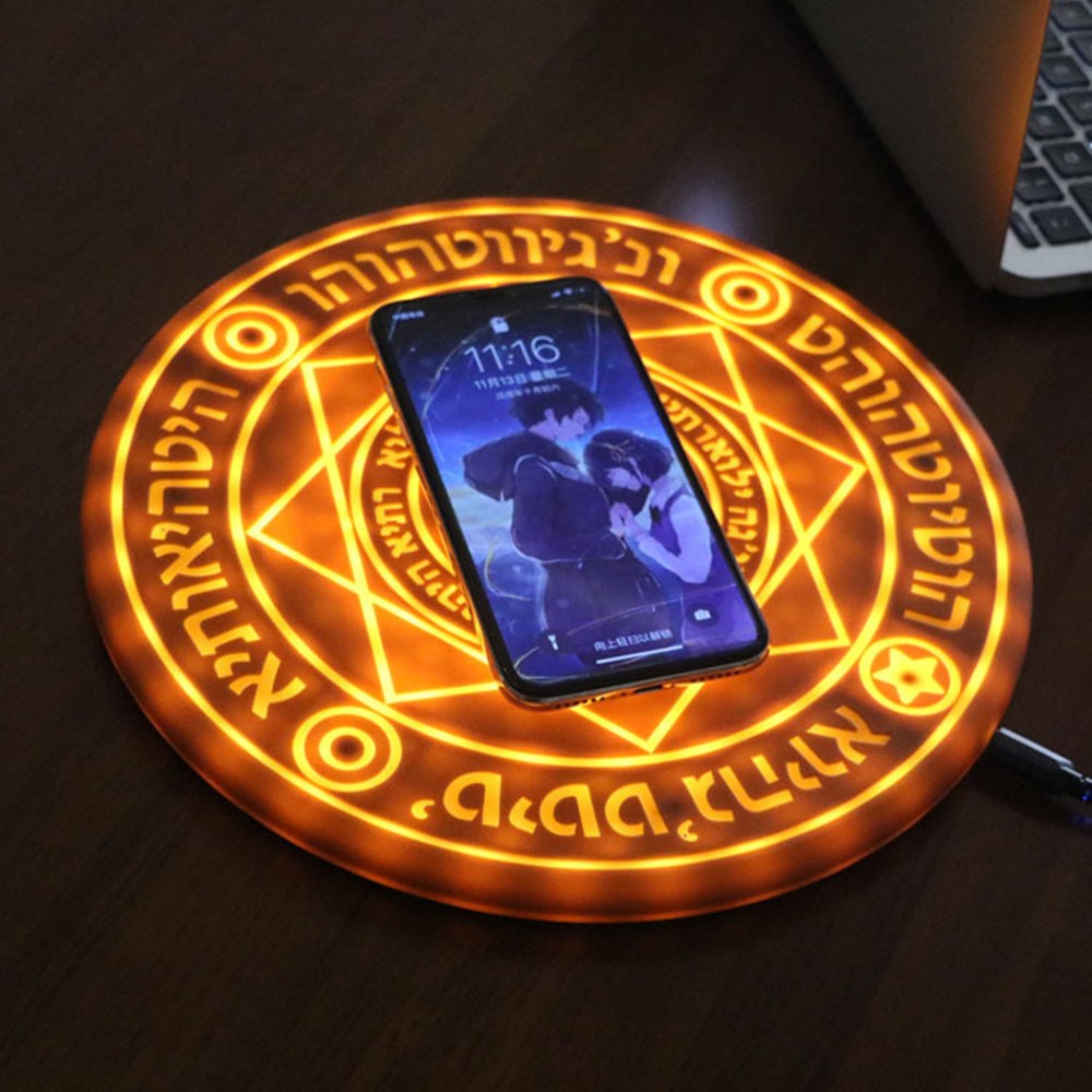 Magic Ritual Circle Qi Wireless Charger With Fast Charging & Light-up Display