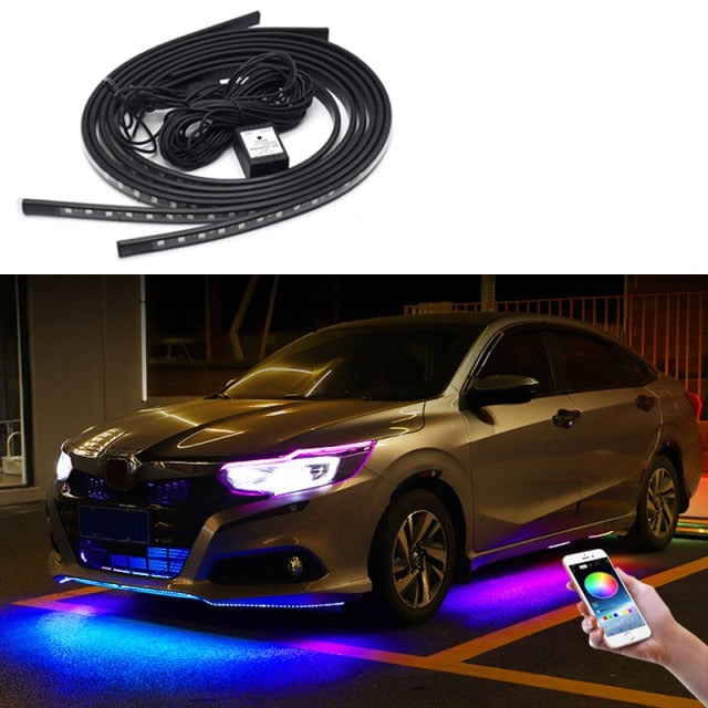 Multicolor 9IN1 Car Interior Under Dash Vibe Ambience Atmosphere and Neon  EL Wire Lighting Kit Combo with Music/Sound Sync & Mobile App Control